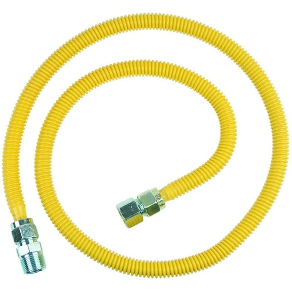 BrassCraft CSSC21-60 P 3/4-Inch FIP x 3/4-Inch MIP x 60-Inch ProCoat Gas Appliance Connector, 5/8-Inch, OD 93,200 BTU