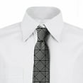 thumbnail image 3 of Necktie, Modern Symmetric Squares, 3.7", Charcoal Grey White, by Ambesonne, 3 of 4