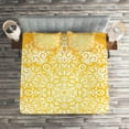 thumbnail image 2 of Ambesonne Yellow Quilted Coverlet 3 Pcs, Floral Snowflakes, King Size, Yellow and White, 2 of 2