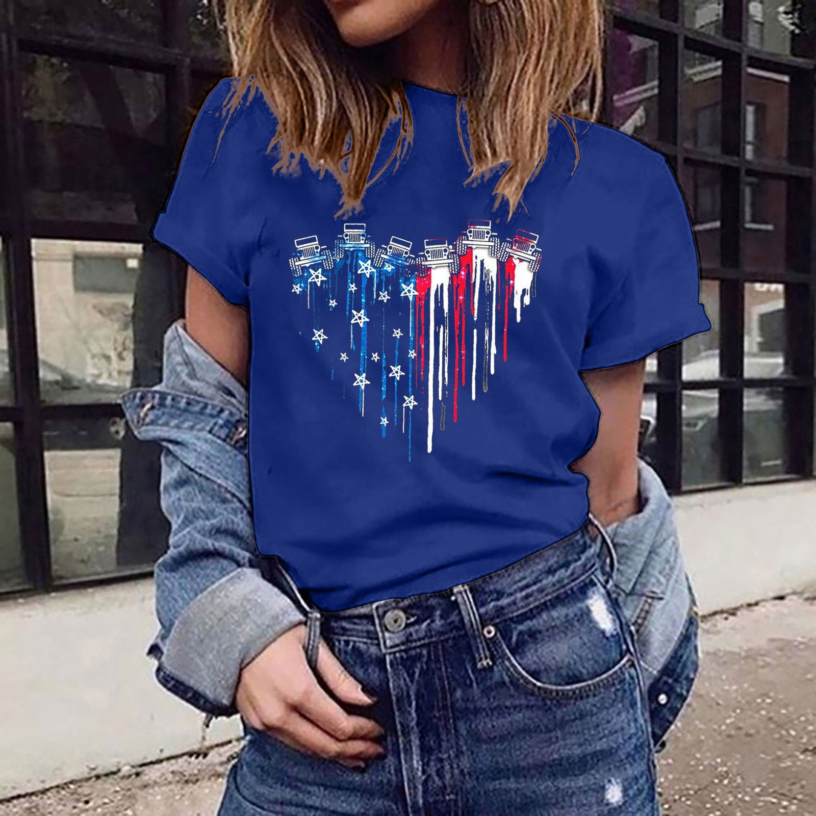 : American Summer Patriotic Shirts for Women | Womens 4th of July  Shirt | Stars & Stripes Fourth of July Shirts for Women : Clothing, Shoes