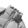 thumbnail image 6 of Miluxas Winter Men Cotton Padded Jacket Solid Color Drawstring Hooded Thicken Coat Coldproof Pockets Jacket Gray, 6 of 6