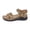 Khaki,#053, variant on Women's Dual Wide Strap Metal Buckle Ankle Wrap Wedge Platform Open Toe Walking Sandals,40