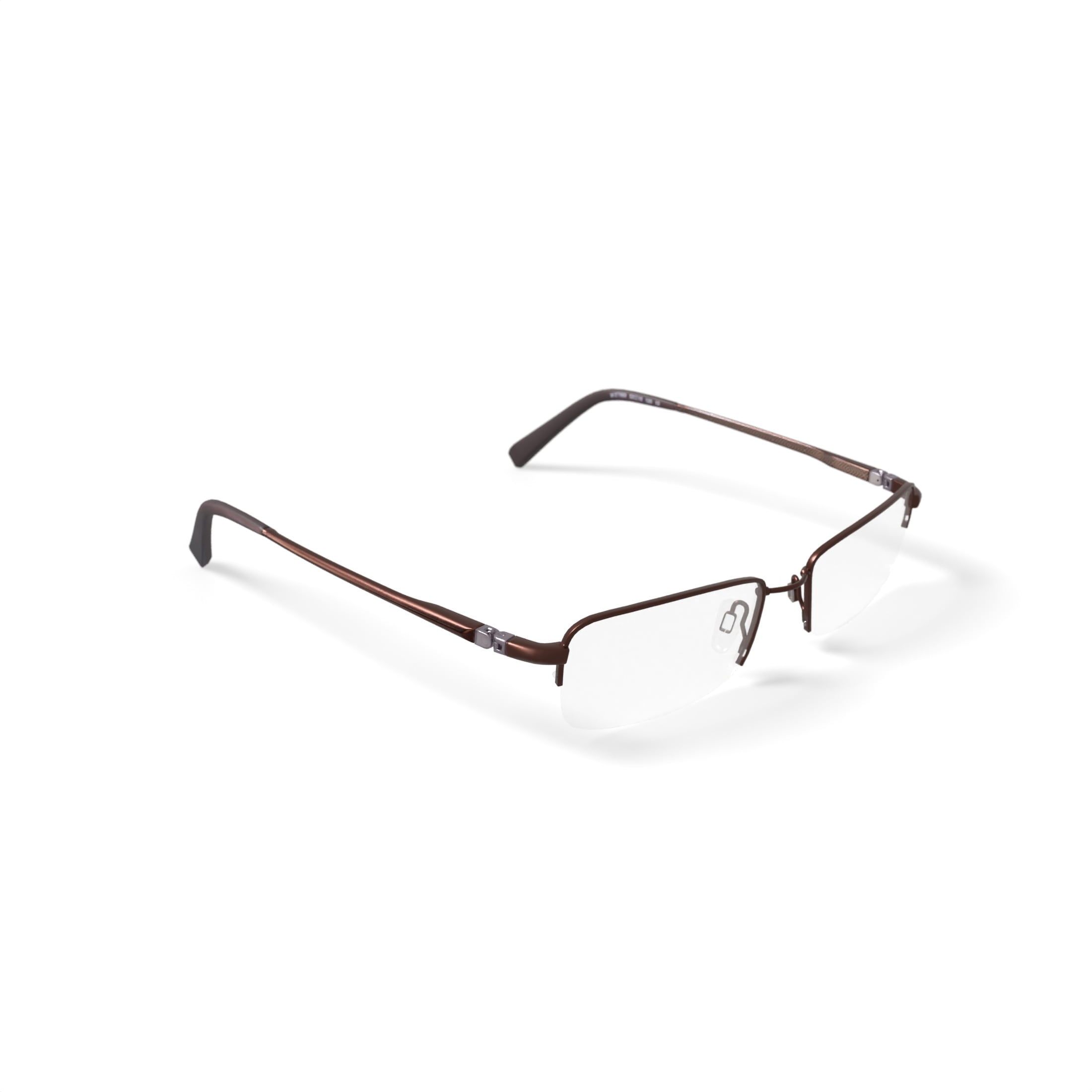 EasyTwist TurboFlex Men's Semi-Rimless Eyeglasses, ET869, Brown, 53-18-135, with Case