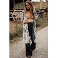 thumbnail image 5 of Women's Sky Blue Western Aztec Printed Open Front Long Cardigan | [ZhiHiMeRi] | (US 16-18)XL, 5 of 5