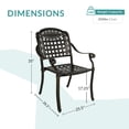 thumbnail image 5 of MEETWARM 2 Piece Patio Dining Chairs, Outdoor All-Weather Cast Aluminum Chairs, Patio Bistro Dining Chair Set of 2 for Garden Deck Backyard, Dark Bronze, 5 of 7