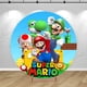 thumbnail image 4 of Fondo de fiesta de Super Mario Bros con cubiertas redondas, fondo de cumpleaños para niños, decoración para baby shower, pedestal, pancarta, accesorios, póster, 4 of 5