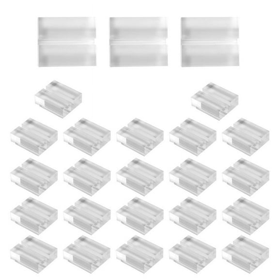 25Pcs Acrylic Stands Place Card Holders 1.2 Inch Table Number Stands Clear Card Display Stand for Table Wedding Photos