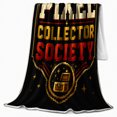 thumbnail image 2 of Pixel Collector Society Retro Gaming Crest, Dramatic Celestial Scene, Warm Flannel Blanket for Living Room and Bedroom, Celestial Art Lovers Housewarming Gift, Celestial Home Decor, 2 of 9