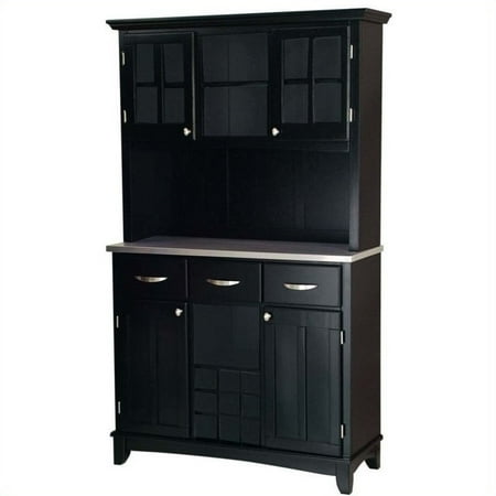Kingfisher Lane 3 Drawer Wine Rack Buffet With Hutch In Black Kingfisher Lane 3 Drawer Wine Rack Buffet With Hutch In Black
