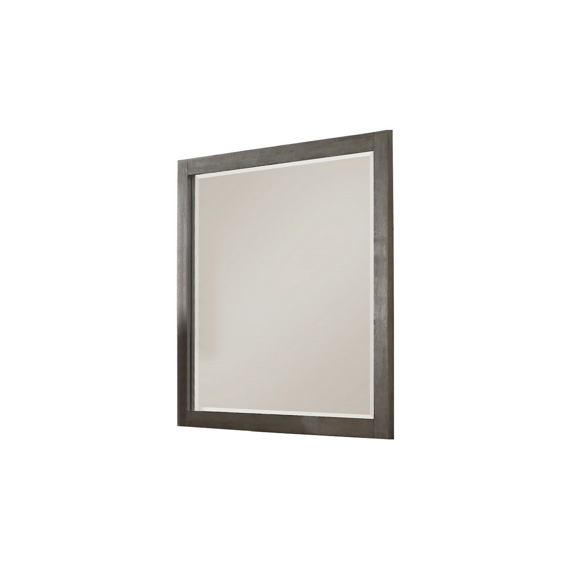 Contemporary Wooden Frame Dresser Mirror with Natural Grain Details