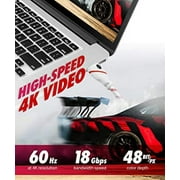 Ultra Clarity Cables 4k High-Speed Hdmi Cable, 18gbps, Supports Ethernet, 1.5ft, 2 Pack