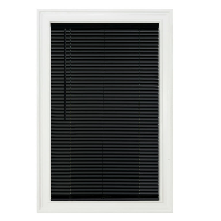Mini Window Blinds Cordless 1 Slats Black Venetian Vinyl Blind Actual  Size: 30 x 64 (Length) 