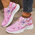thumbnail image 2 of Mepaouo Casual Shoes Women Rhinestone Floral Print High Top Sneakers Lightweight Comfy Walking Shoes, 2 of 9