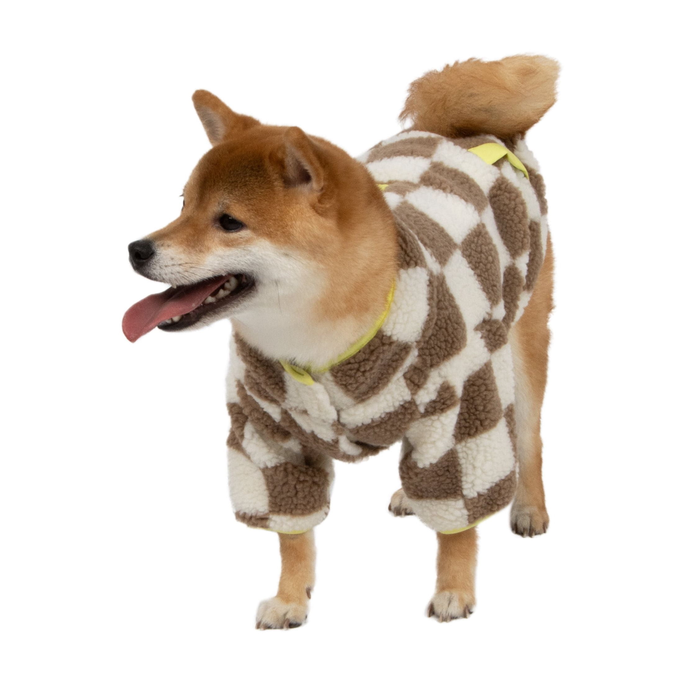 Oodles Tan Sherpa Bubble Hem Fall Dog Jacket, Small