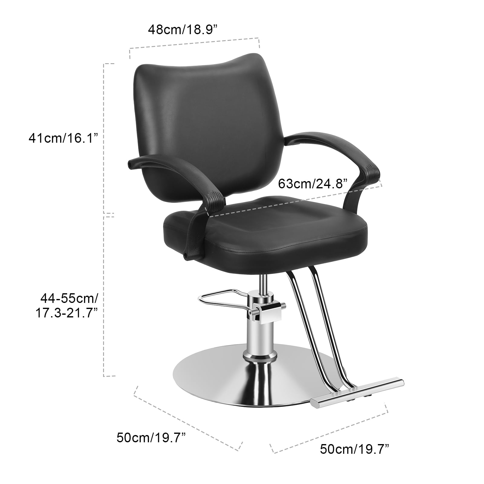 Dapmiu Professional Salon Chair 360° Swivel Hydraulic Stylist Chair, 330lbs Weight Capacity with Chrome Steel Base & Faux Leather for Barber Shop Spa