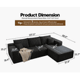 thumbnail image 2 of 107.5" Cloud Sectional Couch with L-Shape Chaise,Modern Modular Sofa for Living Room ,No Assembly Required,(Black,Right Facing Chaise), 2 of 8