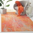 thumbnail image 3 of SAFAVIEH Sequoia Leon Abstract Machine Washable Area Rug, 6'7" x 9', Orange/Light Blue, 3 of 13