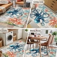 thumbnail image 6 of Rectangle Area Rug 4x6ft,Ocean Octopus Coral Starfish Washable Carpet Non-Slip Runner Accent Rugs Indoor Floor Mat for Bedroom Living Room Decor,Marine Animals Vintage Letter, 6 of 9