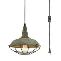 Farmhouse Plug in Pendant Light with 16 Feet Hanging Cord Hanging Lighting