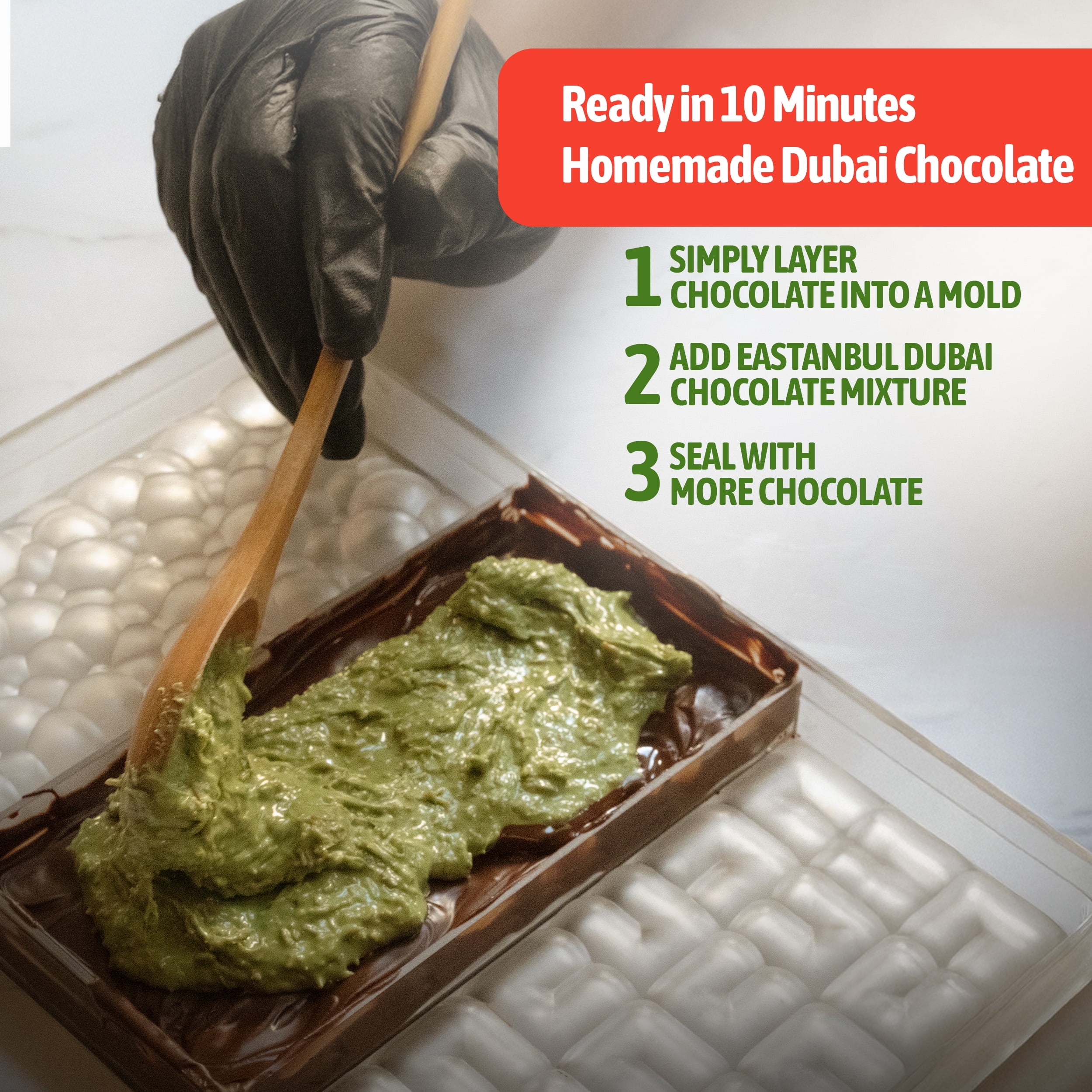 Eastanbul Dubai Chocolate Bar Mixture, Dubai Chocolate Bar Pistachio Filling 1.3lb