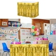 thumbnail image 4 of Uxcell 3Pcs 29x108" Gold Metallic Foil Fringe Tinsel Table Skirts, 4 of 7