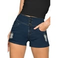 thumbnail image 1 of Women Butt Lift 3 Button High Wide Waist Stretch Denim Short, 1 of 2