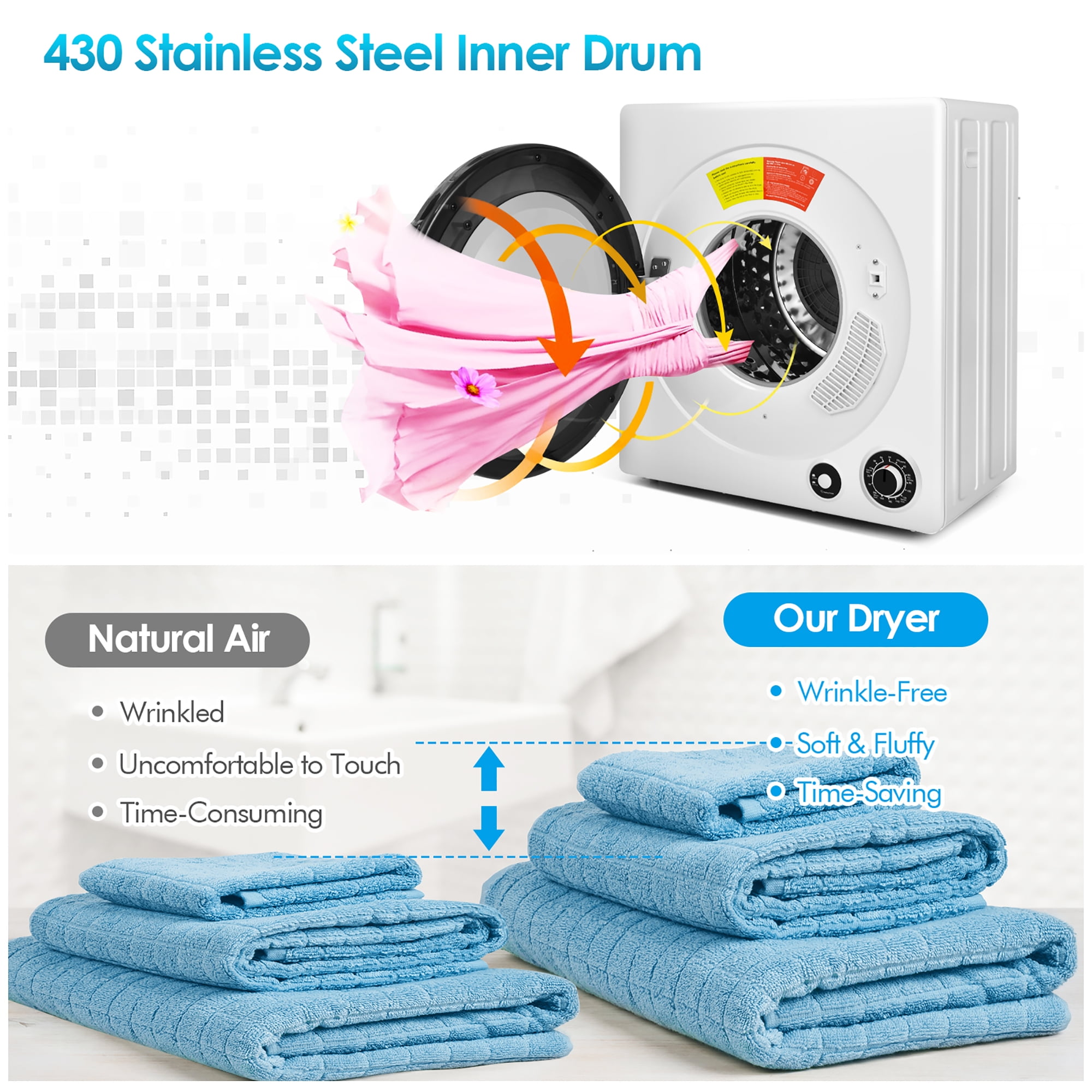1350W Compact Portable Electric Front Loading Air Clothes Laundry Dryer  Machine, 1 Unit - Fry's Food Stores