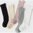 thumbnail image 2 of Baby Knee High Socks - Infant to Toddler, Cotton Ruffle Socks, Warm Girls & Boys Long Stockings, 3-5 Pairs, 2 of 4