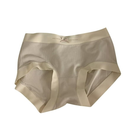 BYOIMUD Women s Seamless Panty Breathable Cotton Stretch Underwear Stretch Hipster Brief for Ladies Cute Clothes Gift for Women 2023 Fashion Beige XL
