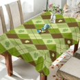thumbnail image 4 of Saint Patrick Clover Zigzag Tablecloth Rectangle Colorful Table Cloth Large Square Table Cover for Dining Kitchen Party 60"x60" Decor Gift, 4 of 7