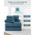 thumbnail image 5 of Casa Platino Bathroom Towels Set of 8 – 100% Ring-Spun Cotton, 2 Bath Towels, 2 Handtowel & 4 Washcloths, Luxury cotton design, Perfect for Hotel, Salon & Guests – Steel Blue, 5 of 8