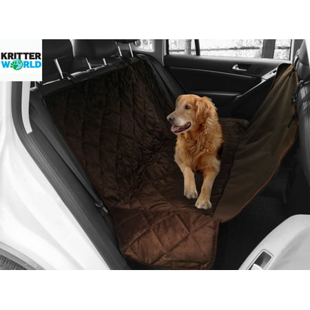 Pet Seat Cover Auto Back Rear Seat Barrier, Waterproof Dog Hammock Car Seat Cover with Protector Pad AntiSlip for Rear SUV Trucks Cars with Bench or Bucket Car Seat Extra Side Flaps by (Best Dog Cover For Car)