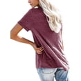 thumbnail image 3 of Short Sleeve Henley Shirts Tops for Women Casual Button Ups V Neck T Shirts Blouse Ladies Fashion Loose Tunic Tee, 3 of 4