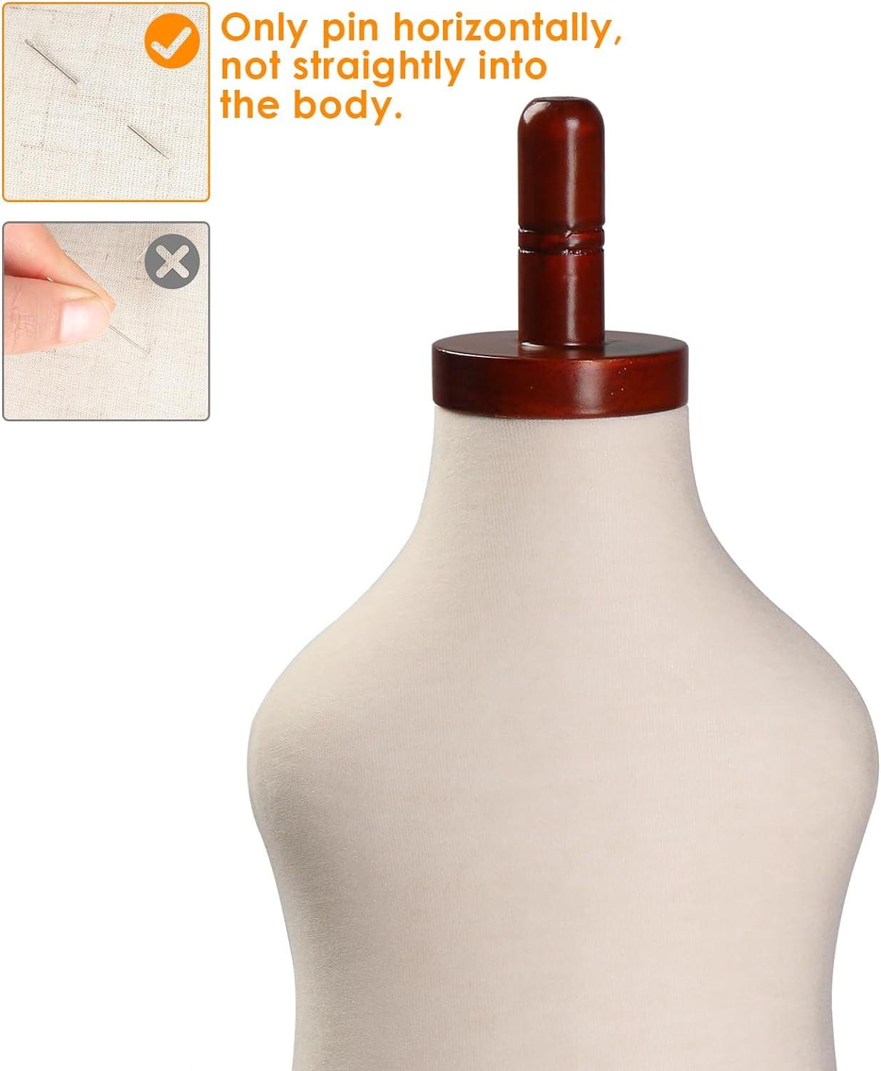 Bonnlo White Kid Dress Form, Toddler Mannequin Torso with Adjustable Wood Stand (0.5-1 Years Old)