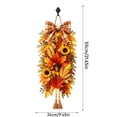 thumbnail image 3 of Light up Fall Teardrop Swag for Front Door, 21.65" Autumn Harvest Sunflower & Maple Leaf Wreath Alternative with Warm LEDs, Thanksgiving Thanksgiving Porch Decor, 3 of 7
