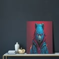thumbnail image 5 of Sikiie Neon Cyberpunk Blue Bear Print Canvas Decorative Hanging Painting, Anti-shrinkage Hanging Frame, Suitable for Home, Office Wall Decorations, 5 of 6