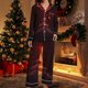 thumbnail image 1 of Puyaiuu Women 2 Piece Christmas Satin Pajama Set Cute Print Long Shirt Loose Shorts Matching Set Loungewear Gift, 1 of 5