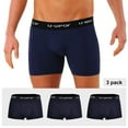 thumbnail image 2 of U-Wear Men’s Cotton Underwear Boxer Shorts 3 Pack Briefs For Men, Navy (3 Pack), 3XL, 2 of 10