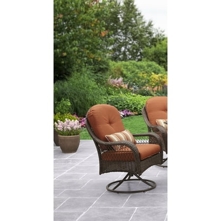 - Better Homes and Gardens Azalea Ridge Outdoor Dining Chairs, Brown/Vermillion, Set of 4
