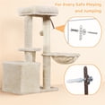 thumbnail image 6 of Yaheetech 34" Height Plush Cover Cat Tree with Condo and Sisal Ropes Posts, Beige, 6 of 7