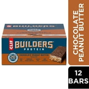 CLIF BUILDERS Protein Bars, Chocolate Peanut Butter Flavor, Gluten Free Bars, 12ct