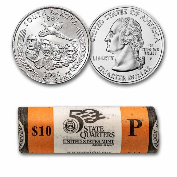 2006-P South Dakota State Quarter 40-Coin Roll BU (Mint Wrapped)