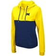 thumbnail image 2 of Women's Colosseum Maize/Navy Michigan Wolverines Aidan Lightweight Half-Zip Hoodie, 2 of 3