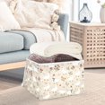thumbnail image 3 of Yayeee Collapsible Storage Bin with Lid Fabric Closet Decorative Basket with Handles, Gray Cartoon Goose Pattern, 3 of 7