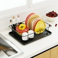 thumbnail image 5 of PEACNNG Dish Rack Dish Drying Stand Small Kitchen Organizer Dish Drying Rack Countertop Black Kitchen Utensils Dish Racks Black Dish Stand (SINGLE LEVEL), 5 of 5