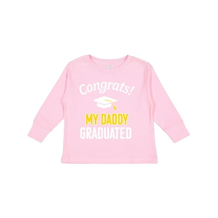 

Inktastic Congrats! My Daddy Graduated with Cap Gift Toddler Boy or Toddler Girl Long Sleeve T-Shirt