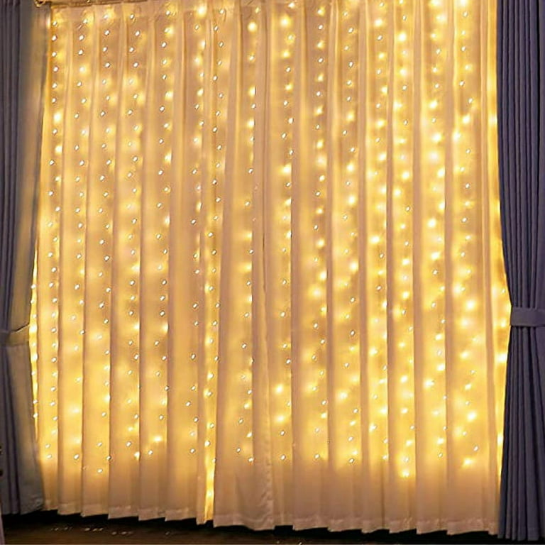 600 LED Curtain Lights with 8 Light Modes and Memory Function Warm White -  On Sale - Bed Bath & Beyond - 38434245