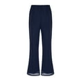 thumbnail image 2 of CHICTRY Woman Chiffon Elegant Long Pants Casual Trousers Mother of Brides Formal Dress-up Navy Blue 3XL, 2 of 4