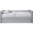 thumbnail image 3 of Meridian Furniture Lit de Jour Jumeau en Tissu Texturé Lin Gris Colton, 3 of 8