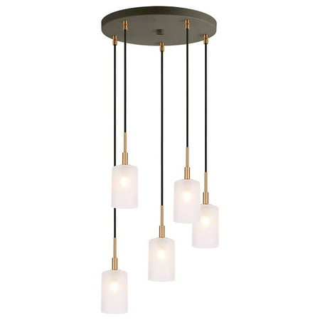 

Woodbridge Lighting Elise 5-Light Glass LED Cluster Pendant in Brass/Bronze/Opal